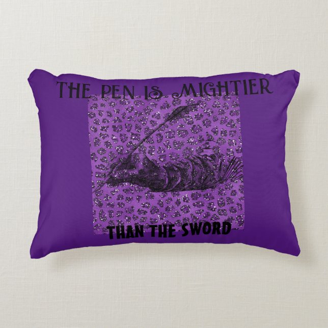 The Pen Is Mightier Decorative Cushion (Front)