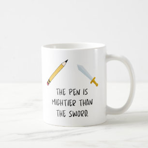 The pen is mightier than the sword coffee mug