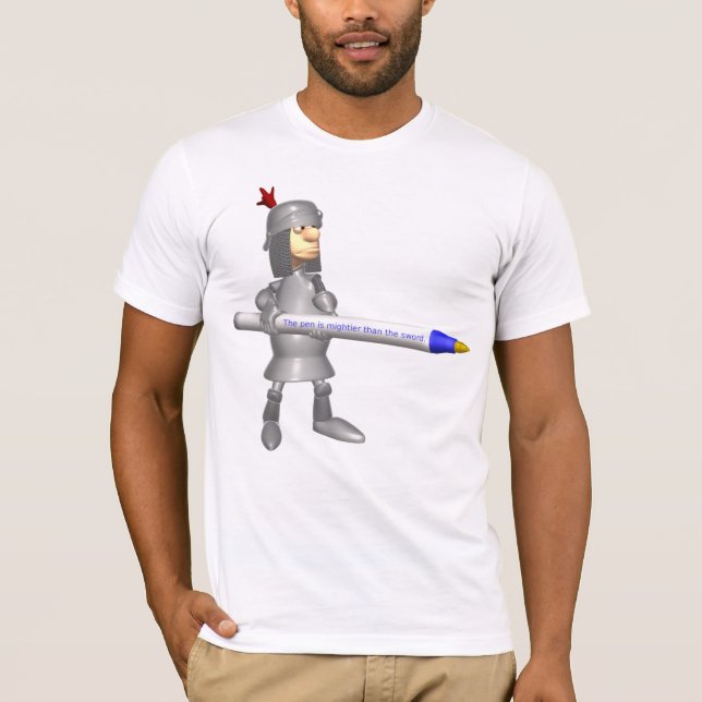 The pen is mightier than the sword Knight T-Shirt (Front)