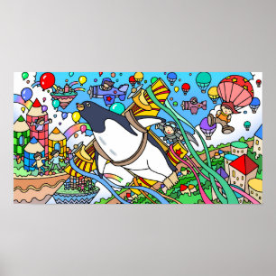 The penguin wanted to fly. poster