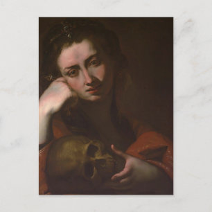 The Penitent Magdalen (Vanitas) by Jusepe Ribera Postcard