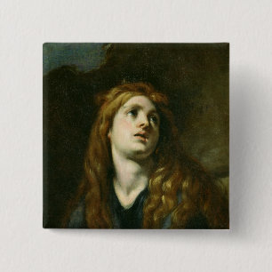 The Penitent Magdalene 15 Cm Square Badge