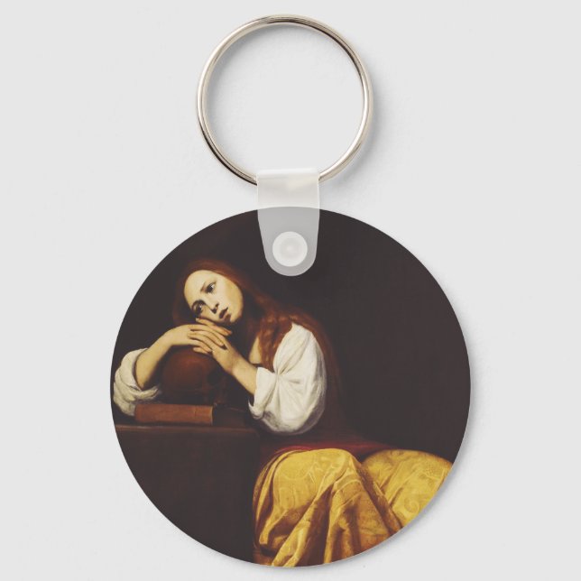 The Penitent Mary Magdalene by Giacomo Galli Key Ring (Front)