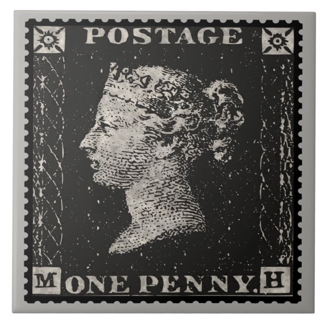 The Penny Black Postage Stamp Ceramic Tile (Front)