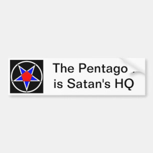 the pentagon is satan's head quarters bumper sticker