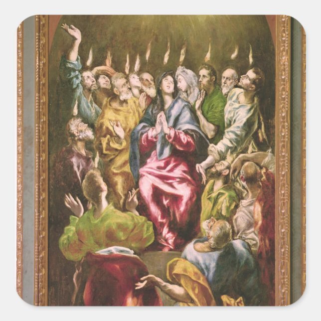 The Pentecost, c.1604-14 Square Sticker (Front)