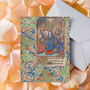 The Pentecost Mediaeval Illuminated Manuscript Postcard