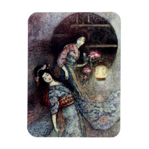 “The Peony Lantern” by Warwick Goble Magnet