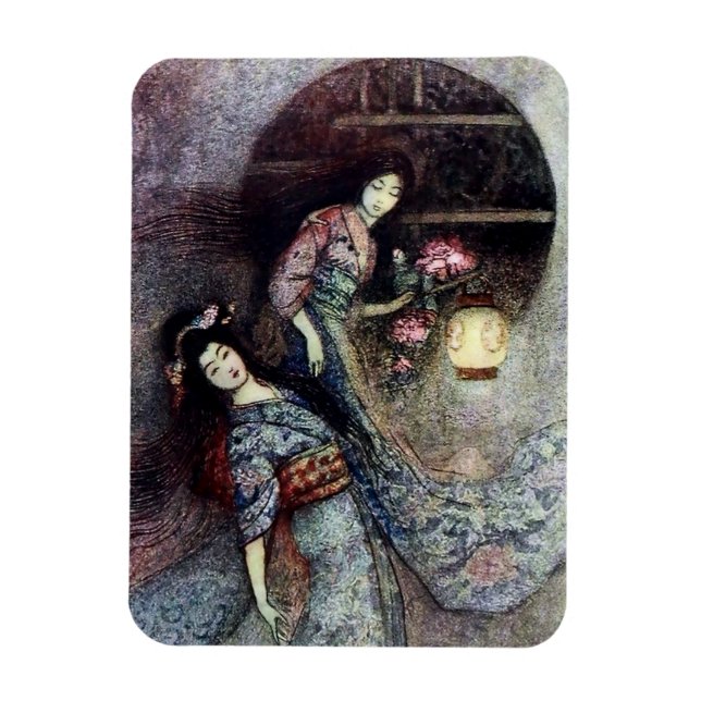 “The Peony Lantern” by Warwick Goble Magnet (Vertical)