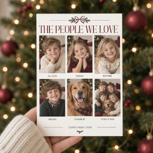 The People We Love Six Photo Family Christmas Card