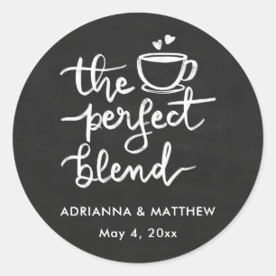 The Perfect Blend   Chalkboard Vintage Wedding  Classic Round Sticker