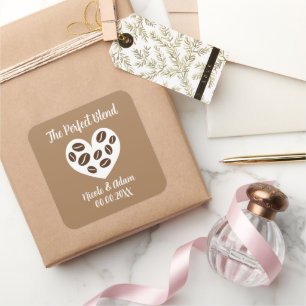 The Perfect Blend coffee bean wedding stickers