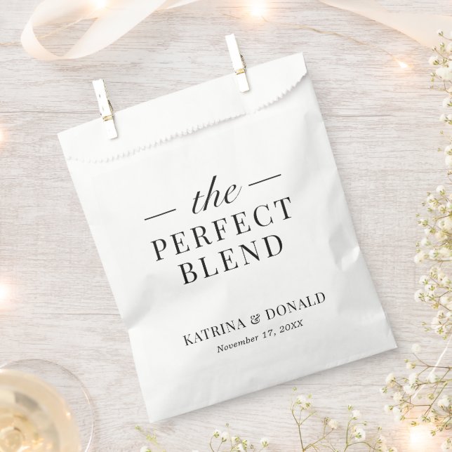 The Perfect Blend Coffee Classic Wedding Favour Bag (Clipped)
