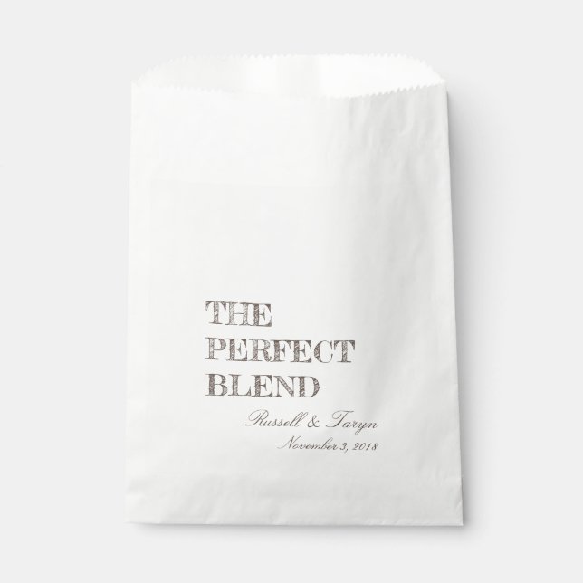 The Perfect Blend Coffee Favours, Trail Mix Brown Favour Bag (Front)
