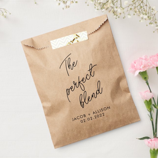 the perfect blend coffee lover wedding favour coff bag (Sealed)