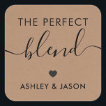 The Perfect Blend Coffee Sticker, Wedding, Kraft Square Sticker<br><div class="desc">These are the perfect little stickers. You can customise the text,  as well as change the colours.</div>