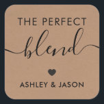 The Perfect Blend Coffee Sticker, Wedding, Kraft Square Sticker<br><div class="desc">These are the perfect little stickers. You can customise the text,  as well as change the colours.</div>