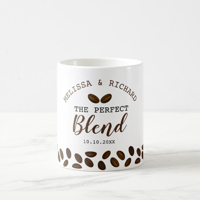 The Perfect Blend Coffee Theme Wedding Favour Coffee Mug (Center)