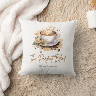 The Perfect Blend Coffee Themed Couples Shower Cushion