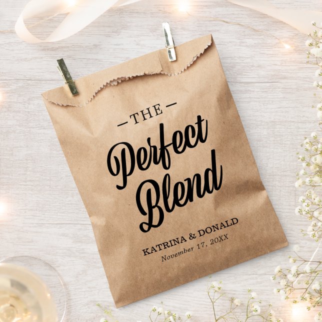 The Perfect Blend Coffee Wedding Favour Bag (Clipped)
