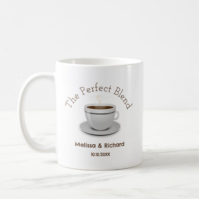 The Perfect Blend Coffee Wedding Favours Mug (Left)