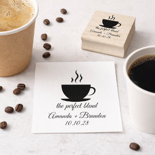 The Perfect Blend Coffee Wedding Thank You Rubber Stamp
