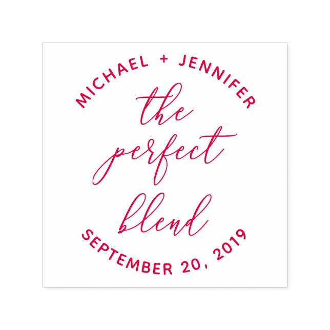 The Perfect Blend | Custom Red Wedding Calligraphy Self-inking Stamp (Design)
