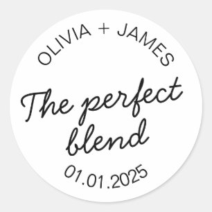 The Perfect Blend Labels   Round White Matte 