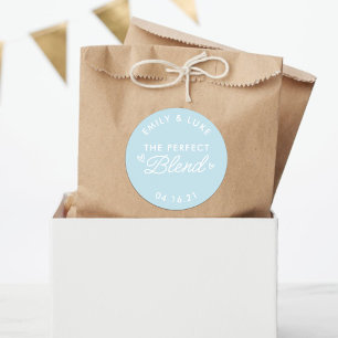 The Perfect Blend Minimalist Coffee Wedding Favour Classic Round Sticker