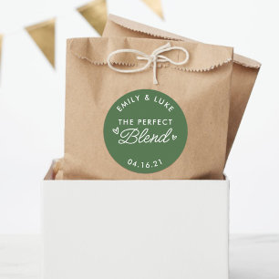 The Perfect Blend Minimalist Coffee Wedding Favour Classic Round Sticker