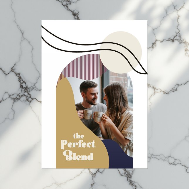 "The Perfect Blend" Modern Geometric Boho Wedding Holiday Card ("The Perfect Blend" Modern Geometric Boho Wedding Holiday Card)
