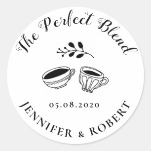 the perfect blend monogram wedding  classic round sticker