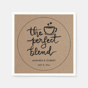 The Perfect Blend Script Kraft Paper Wedding Napkin