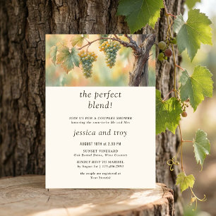 The Perfect Blend Vineyard Grapes Couples Shower Invitation