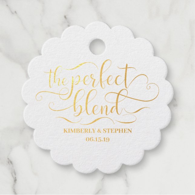 The Perfect Blend Wedding Favour Tags (Front)