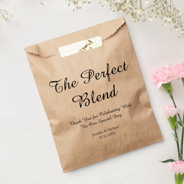 the perfect blend ,wedding thank you minimalist  favour bag (Sealed)