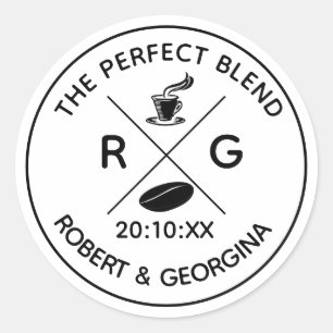 The Perfect Blend Whimsical Wedding Favour Classic Round Sticker