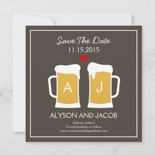 The Perfect Brew Save The Date Card (Front)