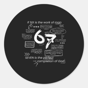 The Perfect Completion Of God 67 Meme Christian Bi Classic Round Sticker