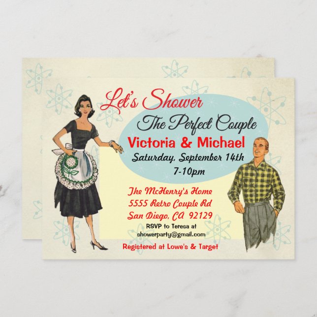 The Perfect Couple Bridal Couples Shower Invites (Front/Back)