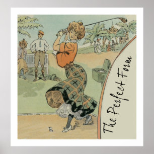 The Perfect Form Woman Golfer Poster