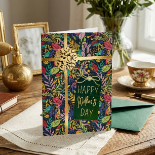 The Perfect Gift  Elegant Floral Mother's Day Real Foil Greeting Card