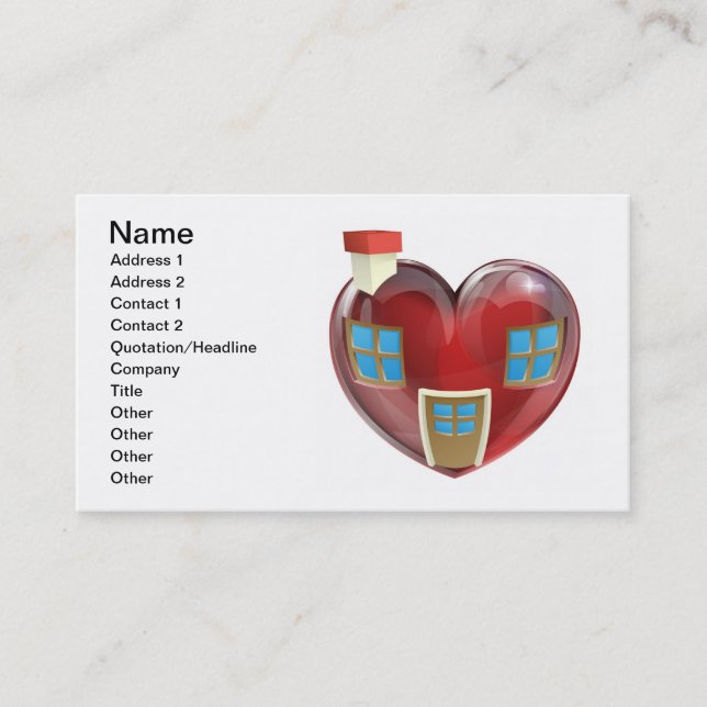 The perfect house concept business card (Front)