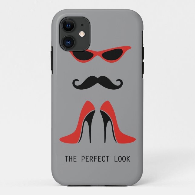 The Perfect Look in Black & Red Case-Mate iPhone Case (Back)