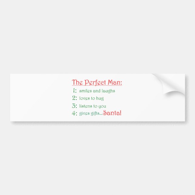 The Perfect Man-bumper sticker (Front)