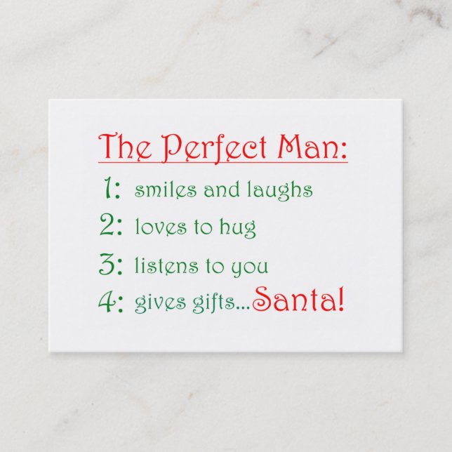 The Perfect Man-business cards (Front)