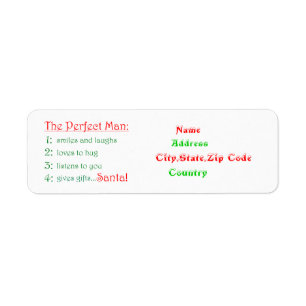 The Perfect Man-christmas address label Return Address Label