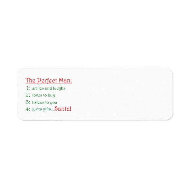 The Perfect Man Return Address Label (Front)