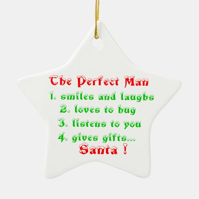 The Perfect Man-star ornament (Front)