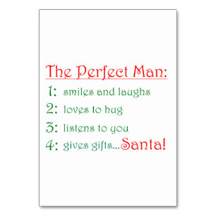 The Perfect Man-table card